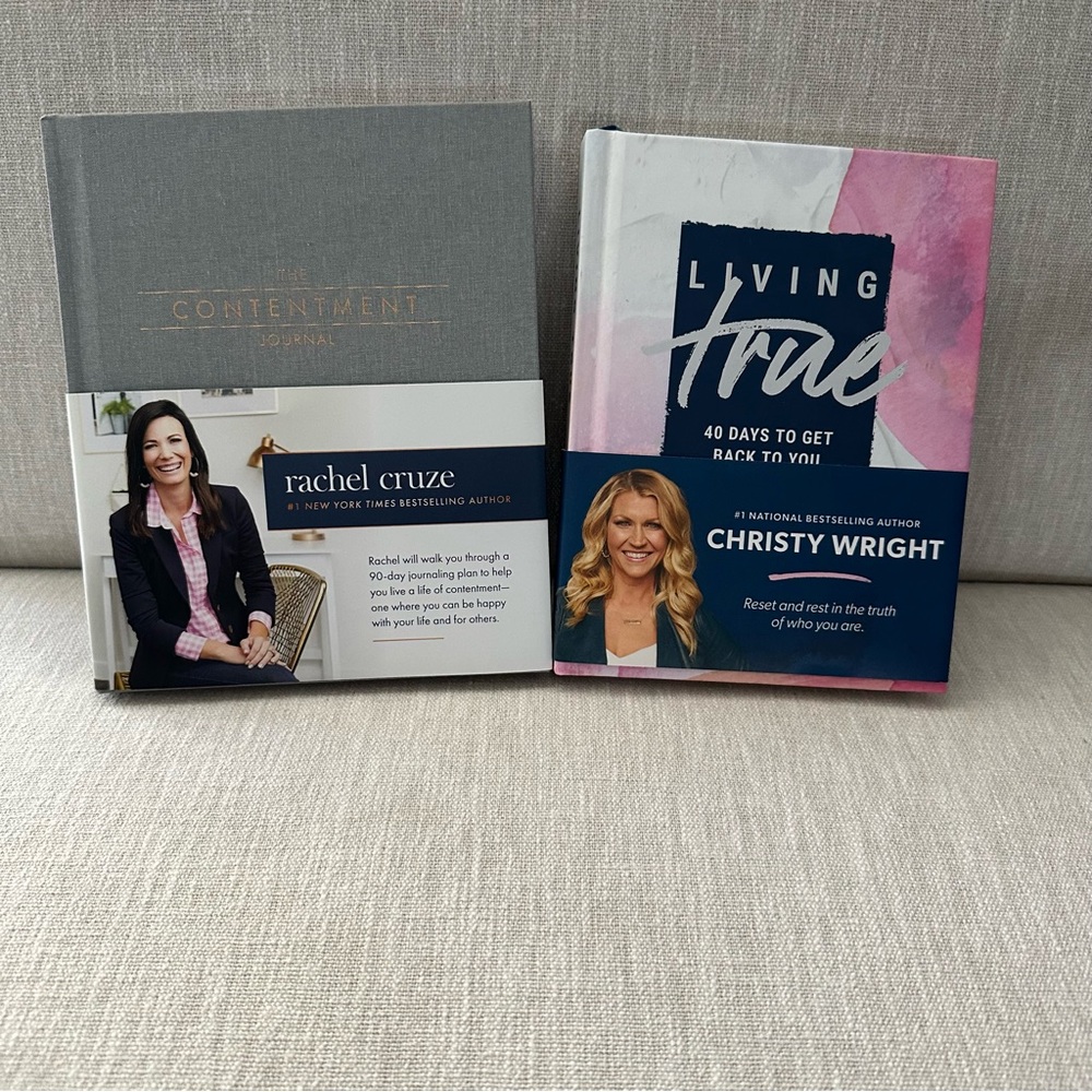 The Contentment Journal and Living True: 40 Days to Get Back to You Books NWT